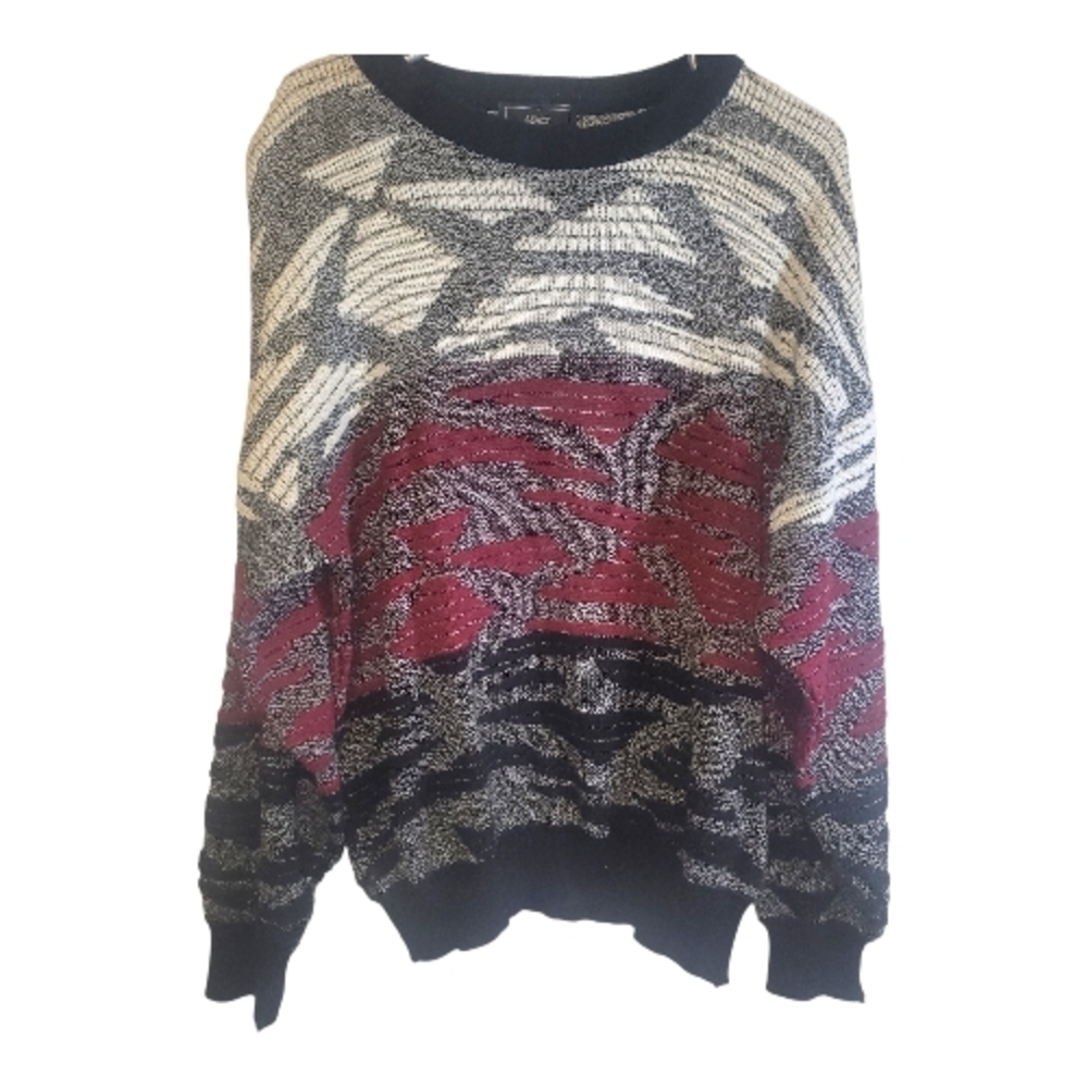 6/30 Sears Vintage 1980s Grandpa Sweater Size 40 Knit Oversized Dadcore